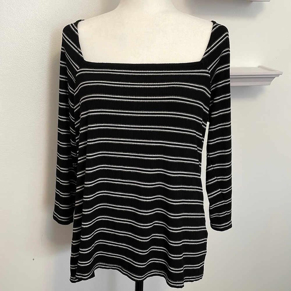 Reitman’s Square Neck Top 3/4 Length Sleeve Size XL